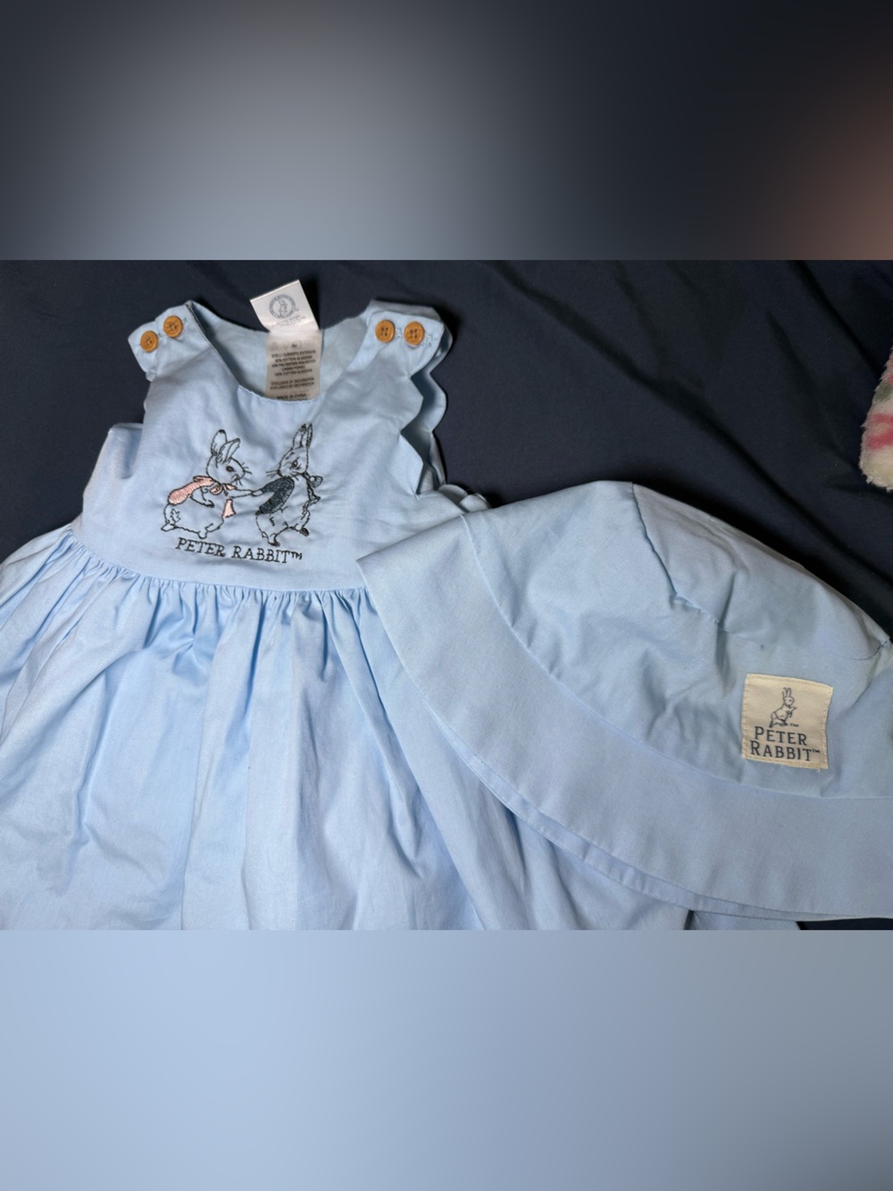 Peter Rabbit Light Blue Girls' Dress & Hat Set